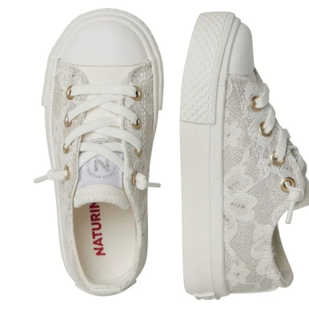 US 7.5 - New Naturino Kids Cream Lace Sneakers EU 24